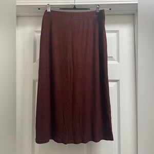 Brown Midi Ribbed Skirt